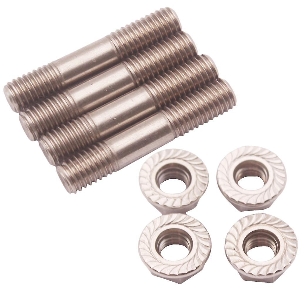 4 Sets New Stainless Steel Stud Nuts M8X1.25 With Flange For T25 T28 Turbo