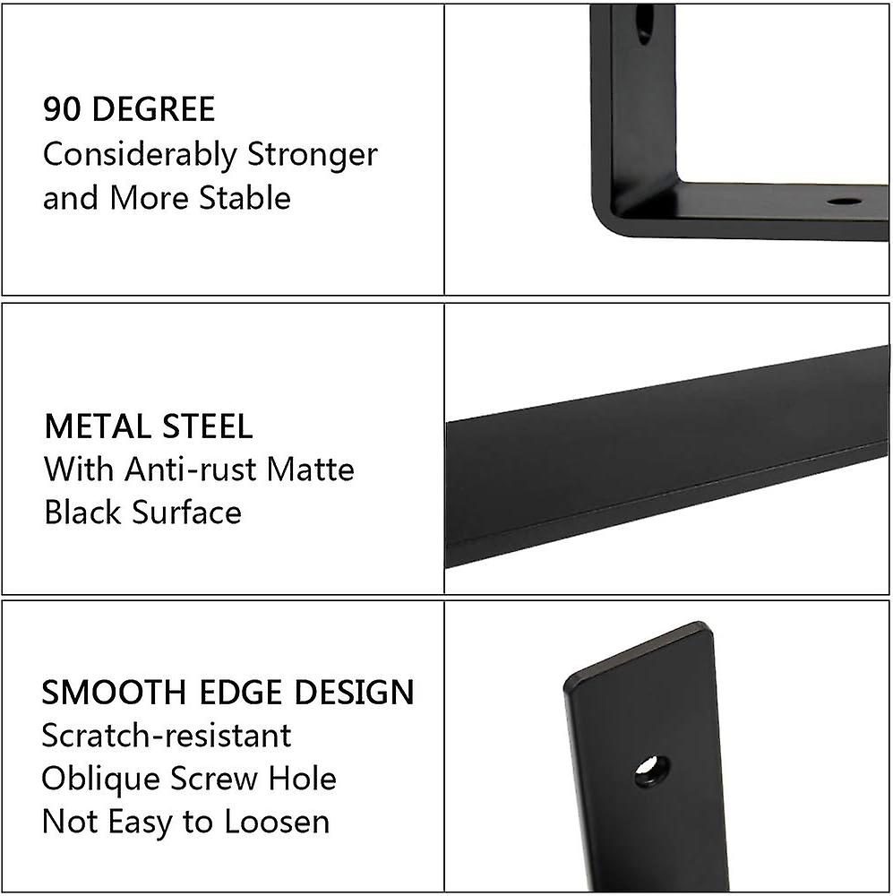 6 Pcs Shelf Brackets, Industrial Wall Brackets, Heavy Duty L Shaped