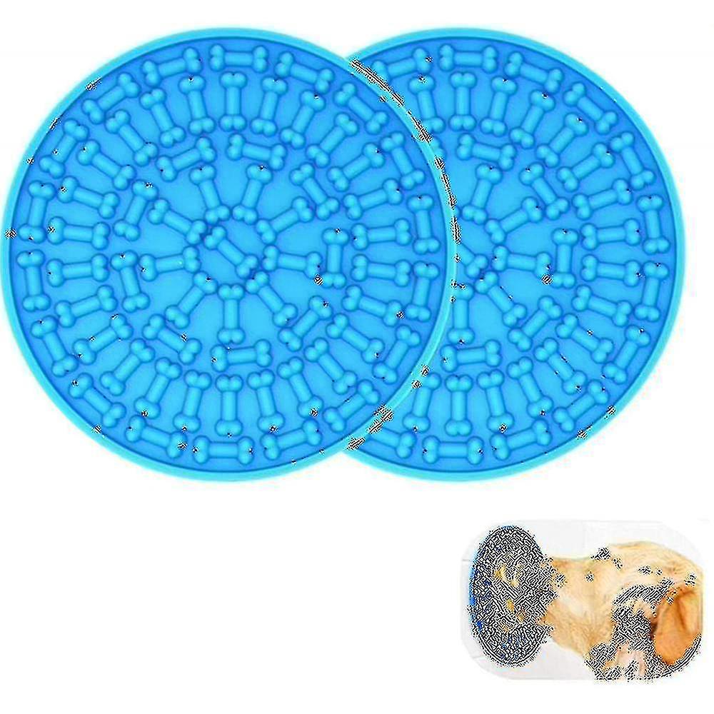 2 Pcs Dog Lick Pad, Bath Grooming Slow Feeders Mat With Super Suc