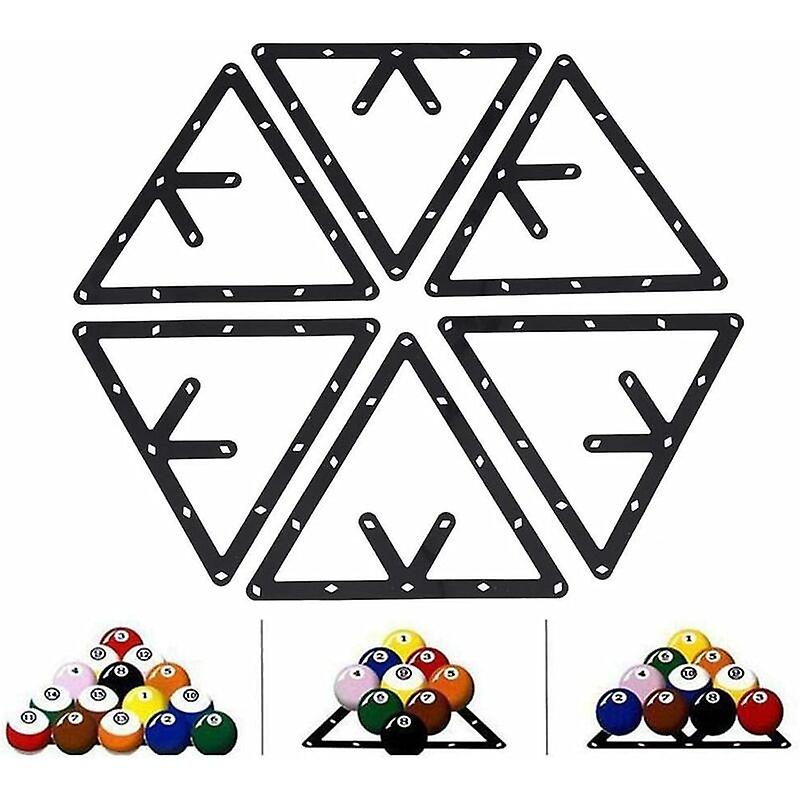 Billiard Rack, 6 Pcs/Set Triangle Rack Billiard Table Positioning Ball Holder Rack Billiard Accessories