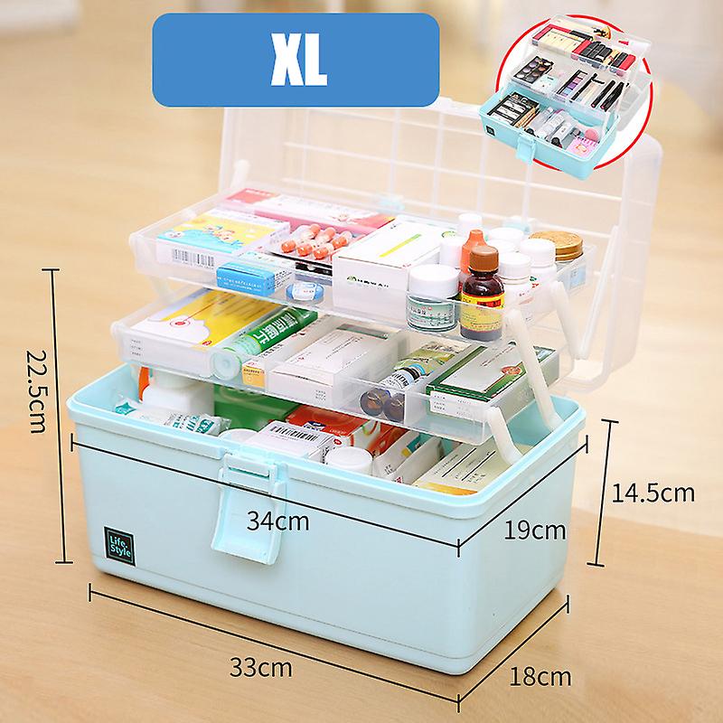 Portable Multi-Functional First Aid Kit Plastic Pill Storage Cabinet Family Emergency Kit Box