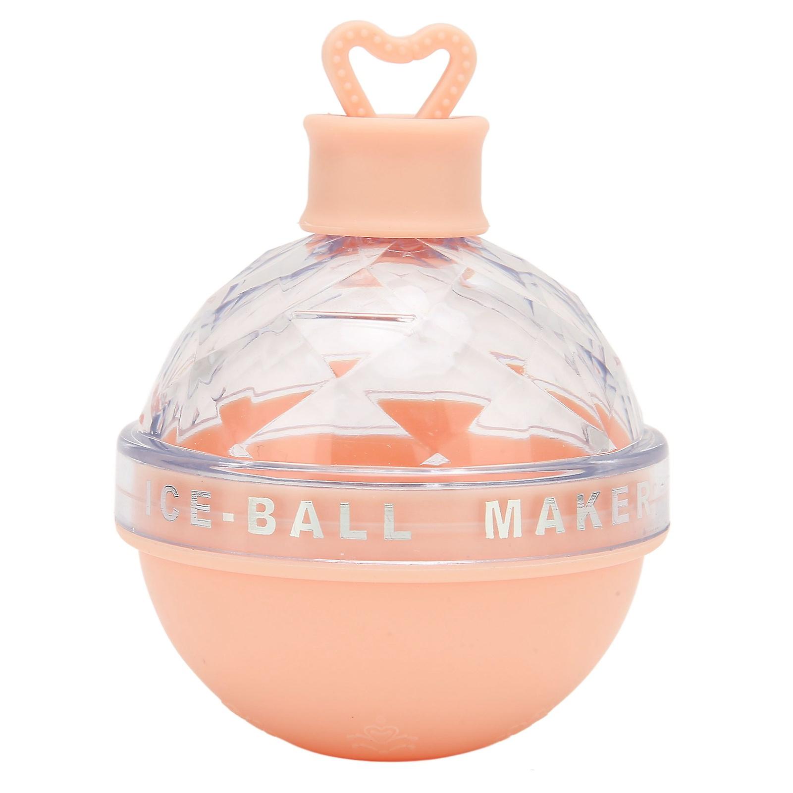Ice Ball Mould Soft Bottom Cute Shape Round Ice Mold Maker for Wine Coffee Fruit Tea Pink