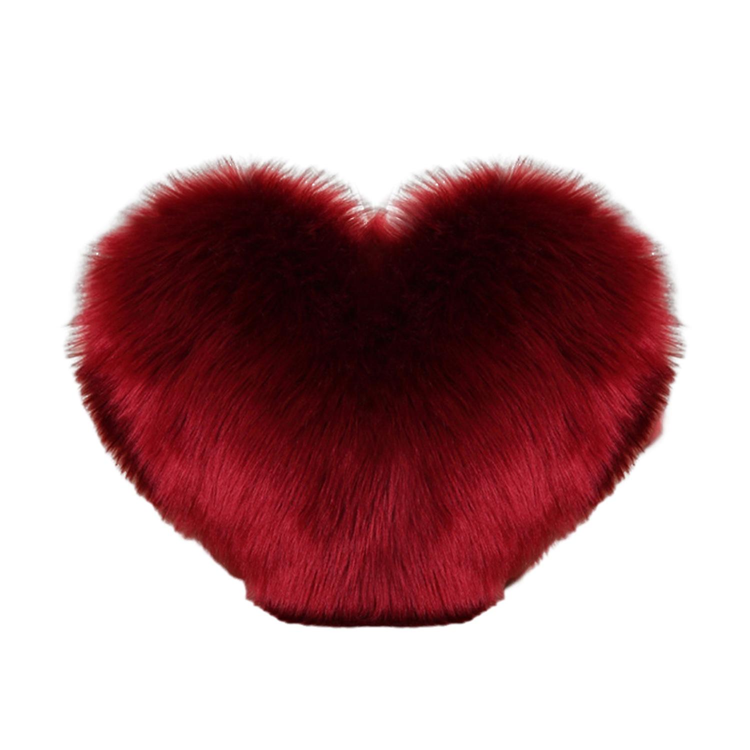 Pillow Case Soft Comfortable Fluffy Plush Pillowcase Heart Shape Throw Pillow Cover for Sofa Bed Dec