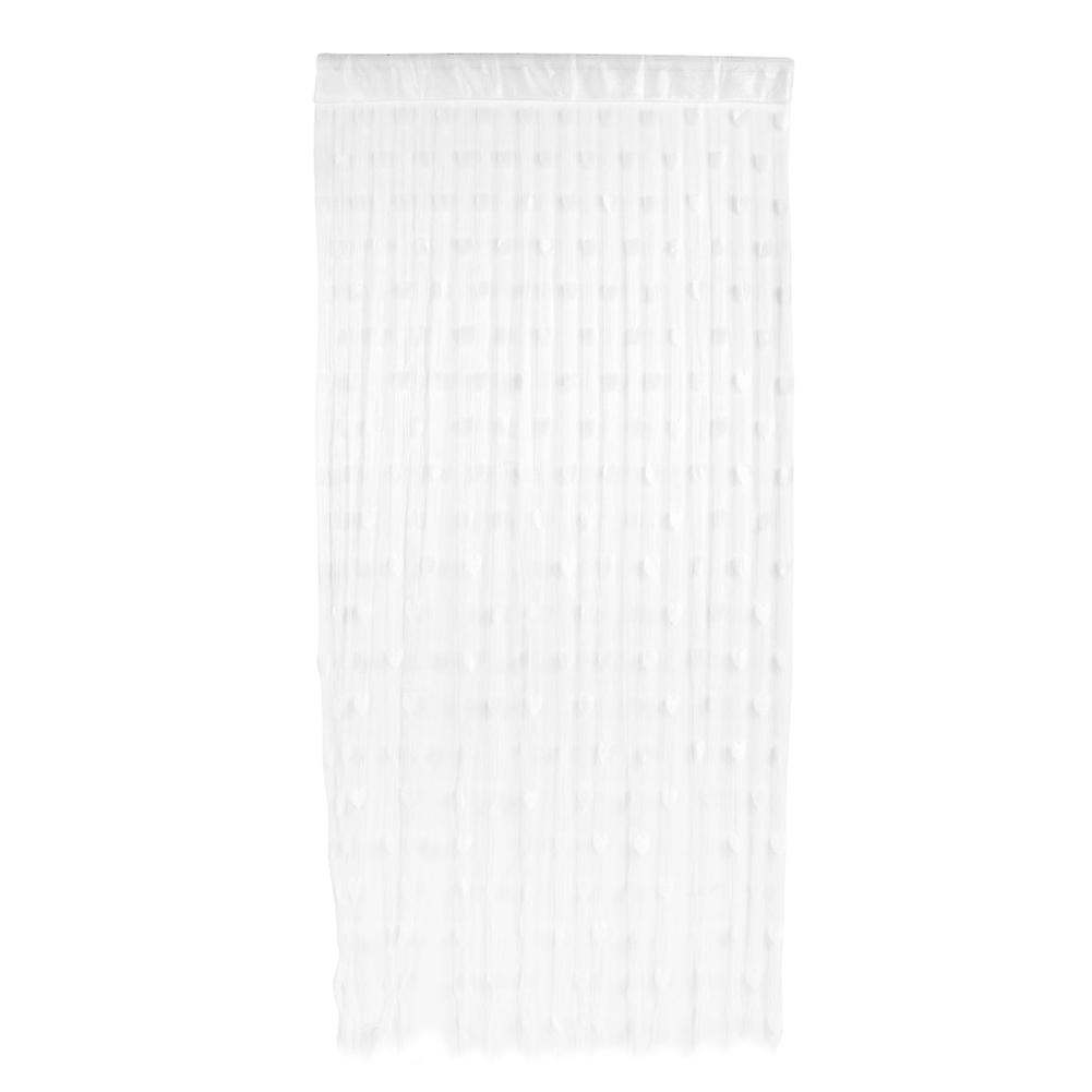 Polyester Dörr Fönster Gardindraperi för Sovrum Vardagsrum Dekoration (Vit)