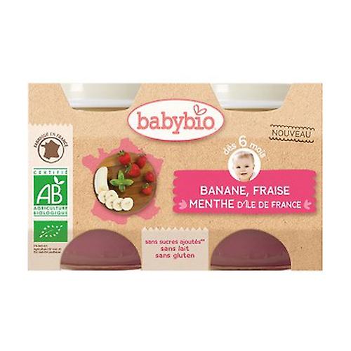 Small Banana Strawberry Mint Pots (from 6 months) 2 units of 130g