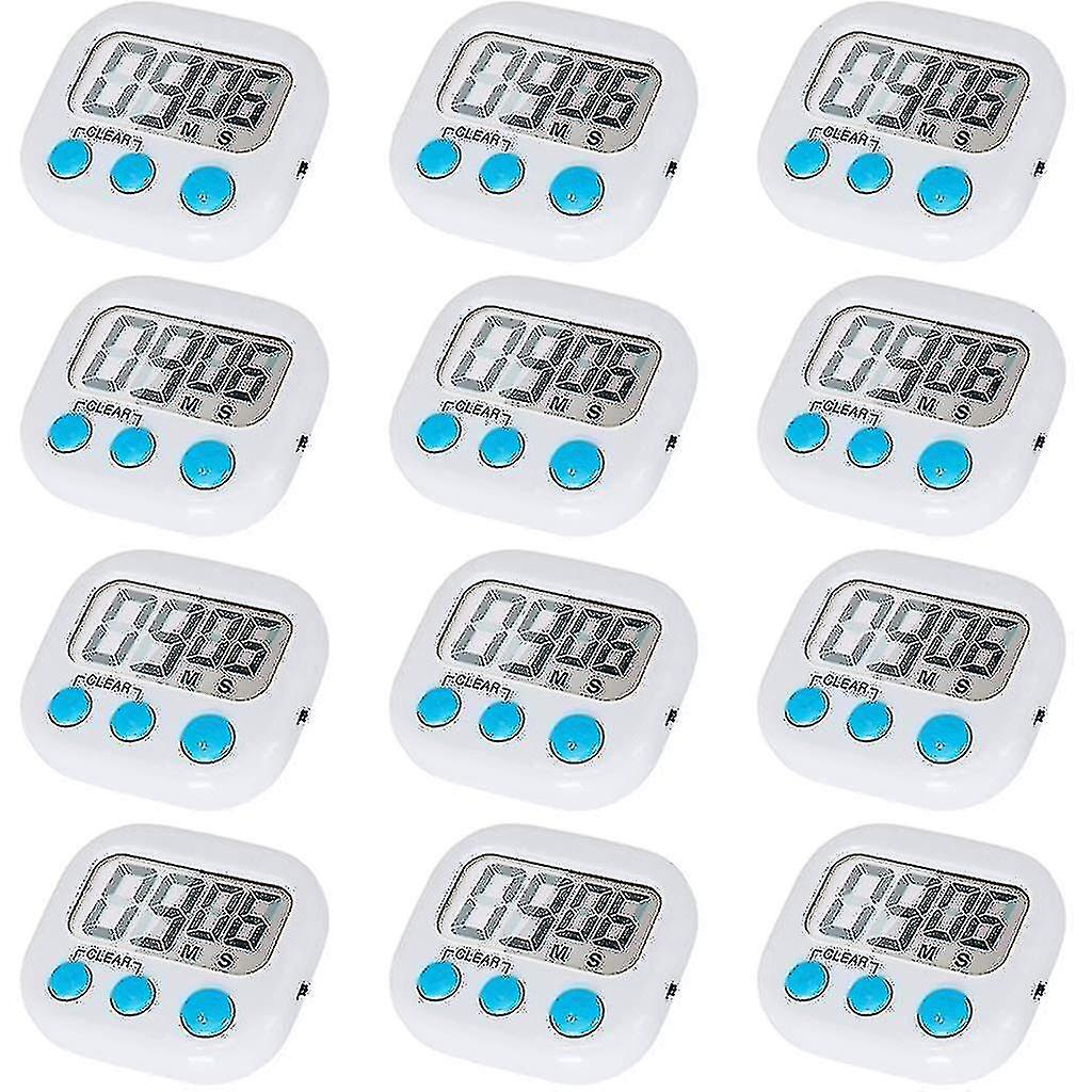 12 Pack Digital Kitchen Timer With On/off Switch, Loud Alarm
