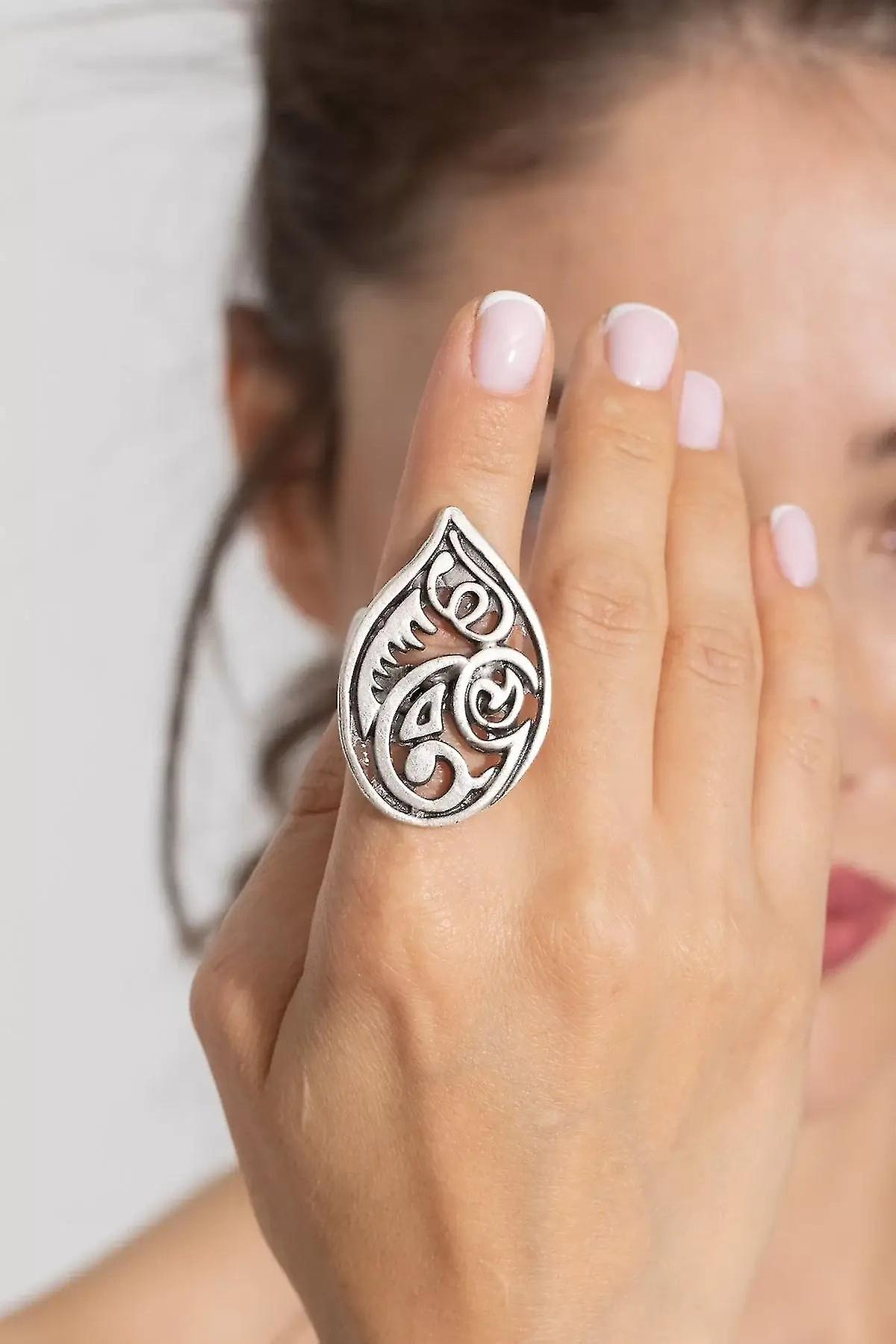 ZeyDor Leaf Engraved Floral Ring 1002