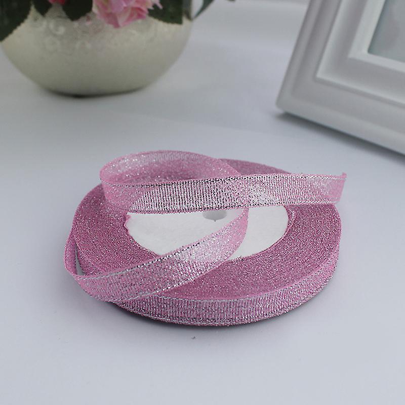 Christmas Metallic Glitter Ribbons 2.5cm in Width for Gift Wrapping Christmas Tree Room Decoration