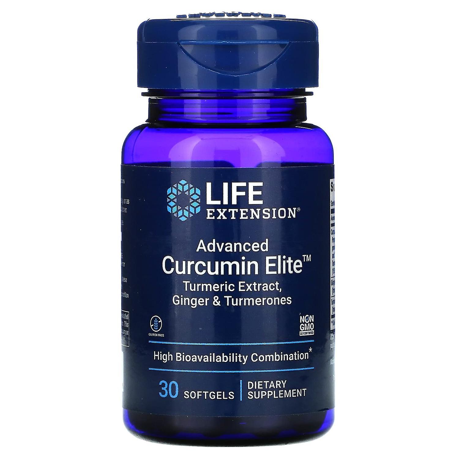 Life Extension, Advanced Curcumin Elite, Turmeric Extract, Ginger & Turmerones, 30 Softgels