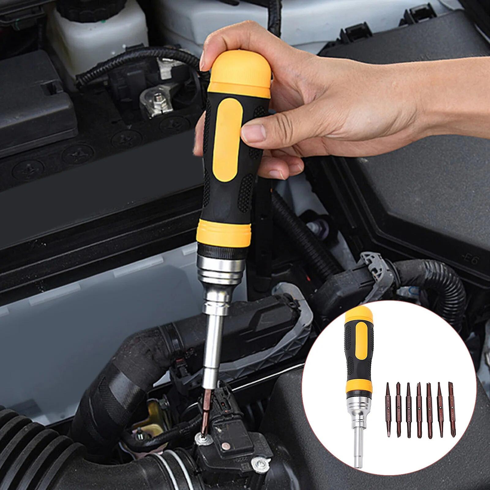 7pcs/set Multifunction Screwdriver Set with High Hardness Bit No Slip Ergonomic Handle Screwdriver Set Hand Tools~8514