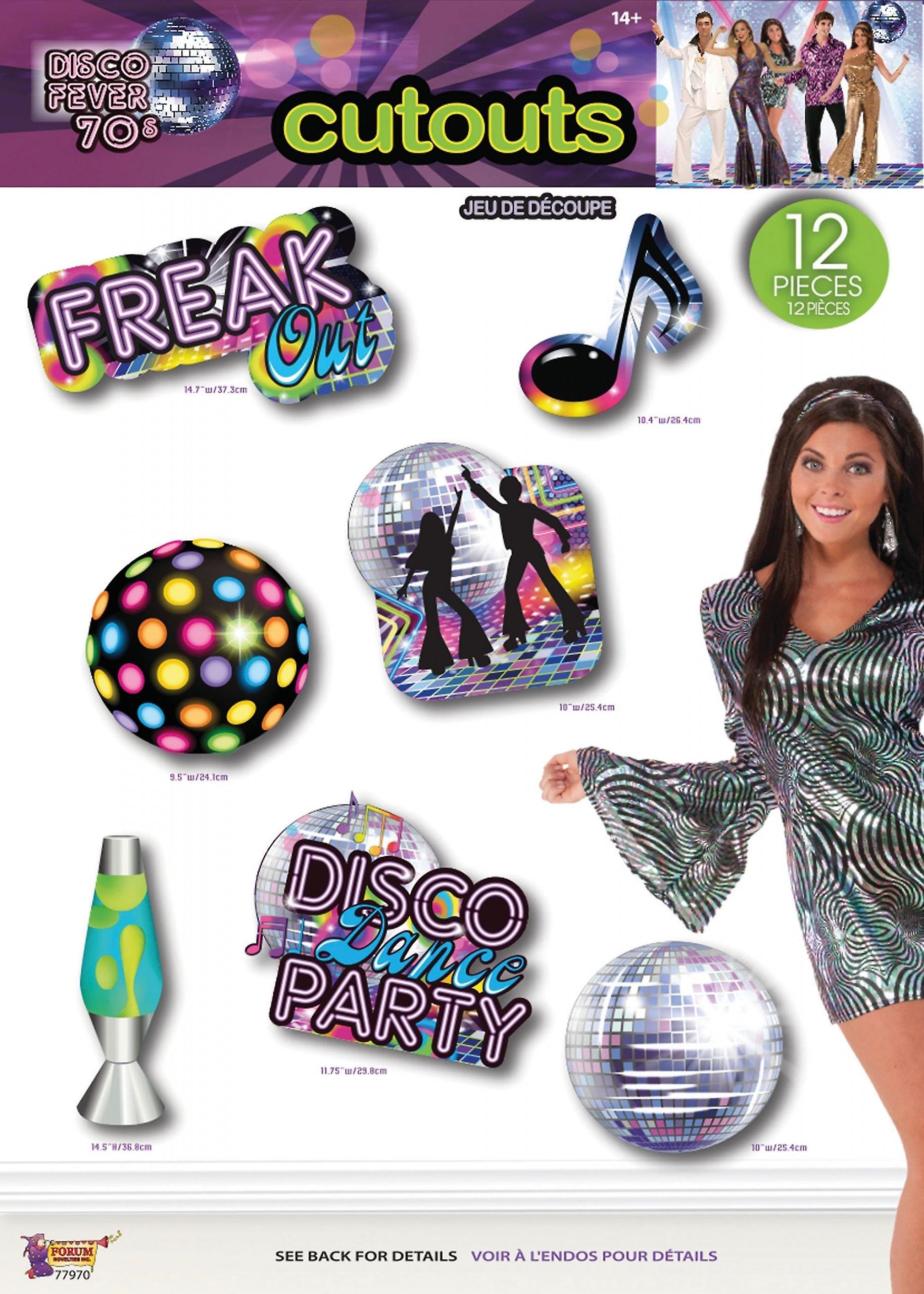 Disco Party Cut Outs 12pc Goods X77970