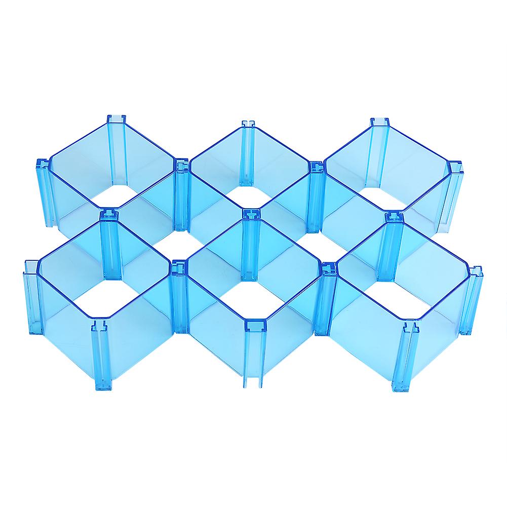 6Pcs\/set Underwear Bra Socks Storage Plastic Box Organizer Case Desktop Drawer Divider Blue