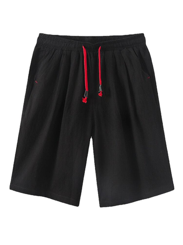 Men's Solid Color Elastic Waist Drawstring Casual Shorts - Comfortable And Stylish