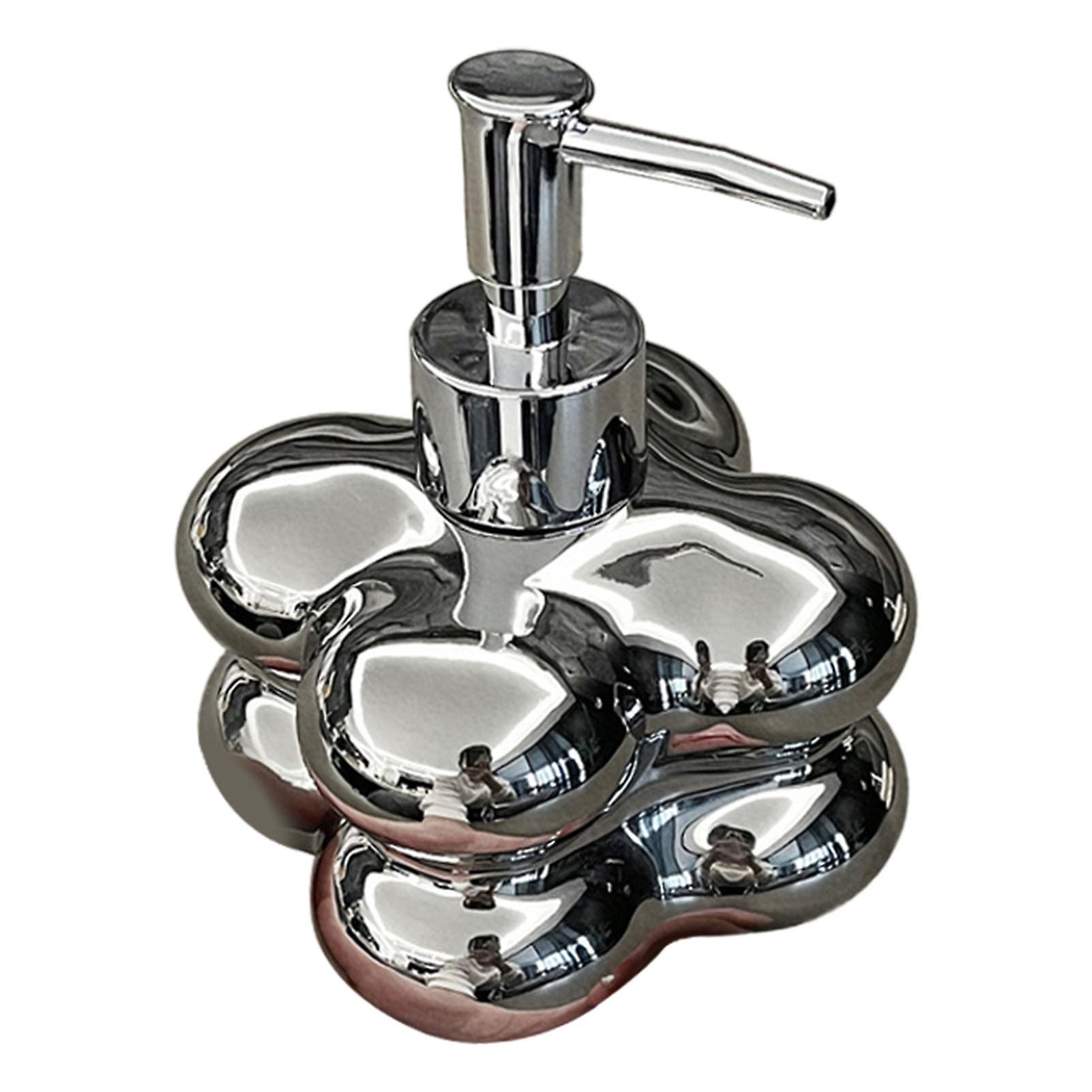 Cloud Press Pump Bottle Ceramic Reusable Decoration Refillable Cloud Shape Dispenser Bottle for Bathroom Electro Silvering