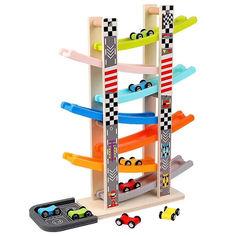 Car Ramp Racing Toys, Car Slide Racing Game with 8 Mini Cars Circ