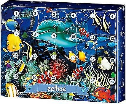 Advent Calendar 2022, Fish Advent Calendar, Cute Sea Life Fish Whale Shark Turtle Starfish etc, Chri