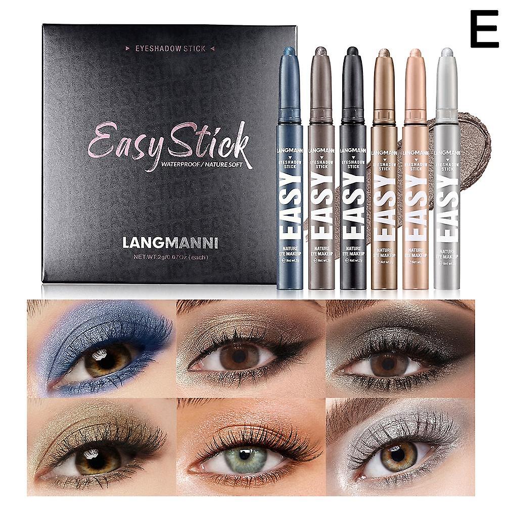 E (E) $LANGMANNI طقم قلم رصاص ظلال عيون متعدد الألوان غير لامع اللؤلؤي