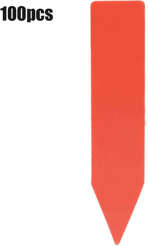 100 Pcs Plastic Flower Plant Name Tag Label Marker for Gardening - Red