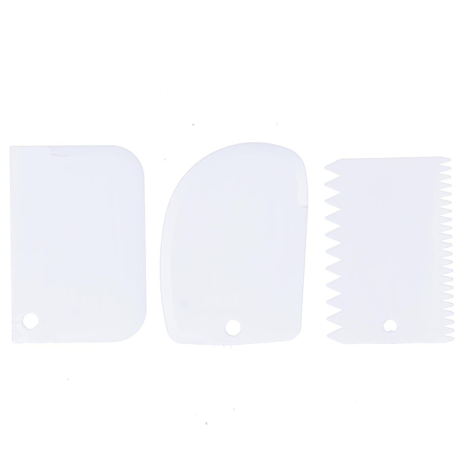 3PCS/Set Cake Cream Scraper Dough Pasty Cutters Scraper Kitchen Tool DIY Baking ToolWhite