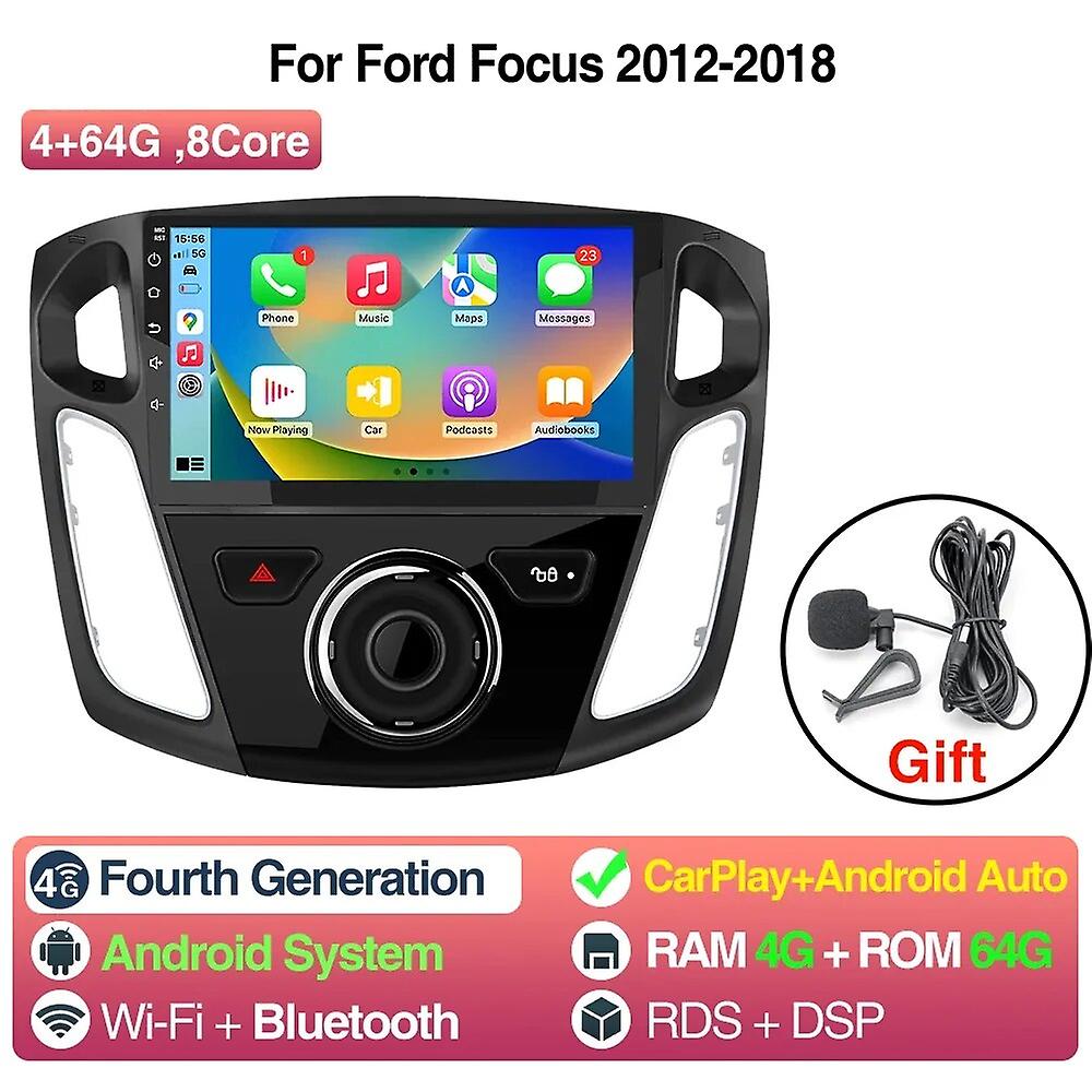 Android 12 Car Radio For Ford Focus 3 2012-2018 Mk3 Stereo Multimedia Player 9inch Gps Carplay Android Auto Head Unit