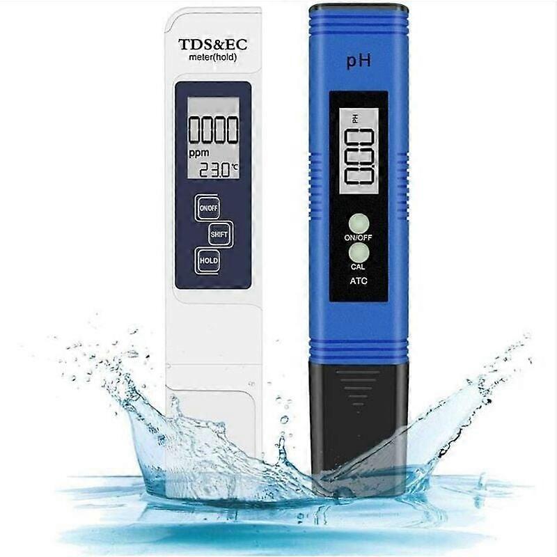 One Piece PH Meter, 4 in 1 Swimming Pool PH Tester Electronic TDS Meter Water Quality and PH Test for Drinking Water Aquarium Hydroponic Pool (Blue) -
