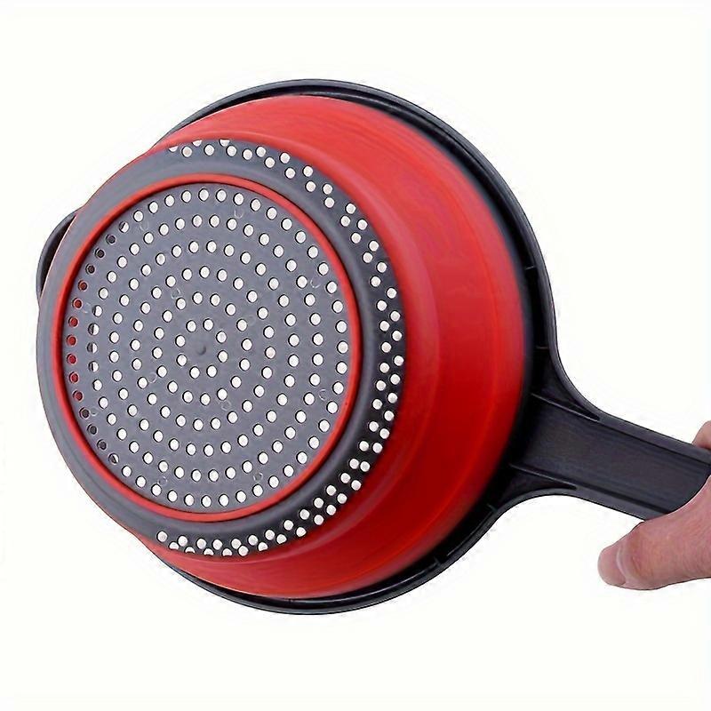 Silicone Colander With Long Handle, Collapsible Colander, Foldable Silicone Colander, Vegetable Washing Basket Strainer, Household Fruit Washing Baske