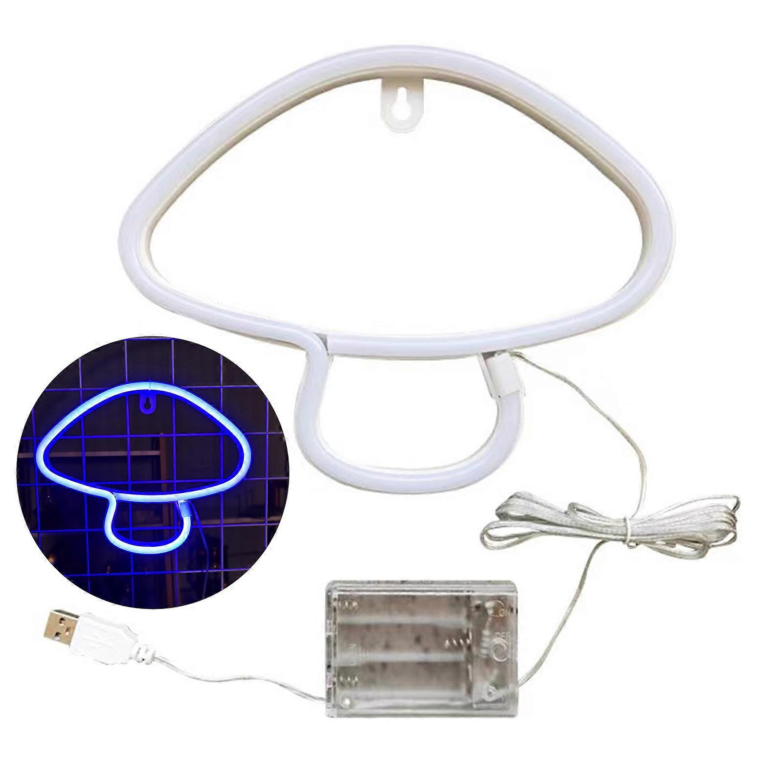 Mushroom Neon Sign LED Lamp USB/Battery Operated Non-glaring Flicker Free Large Neon Sign Decoration