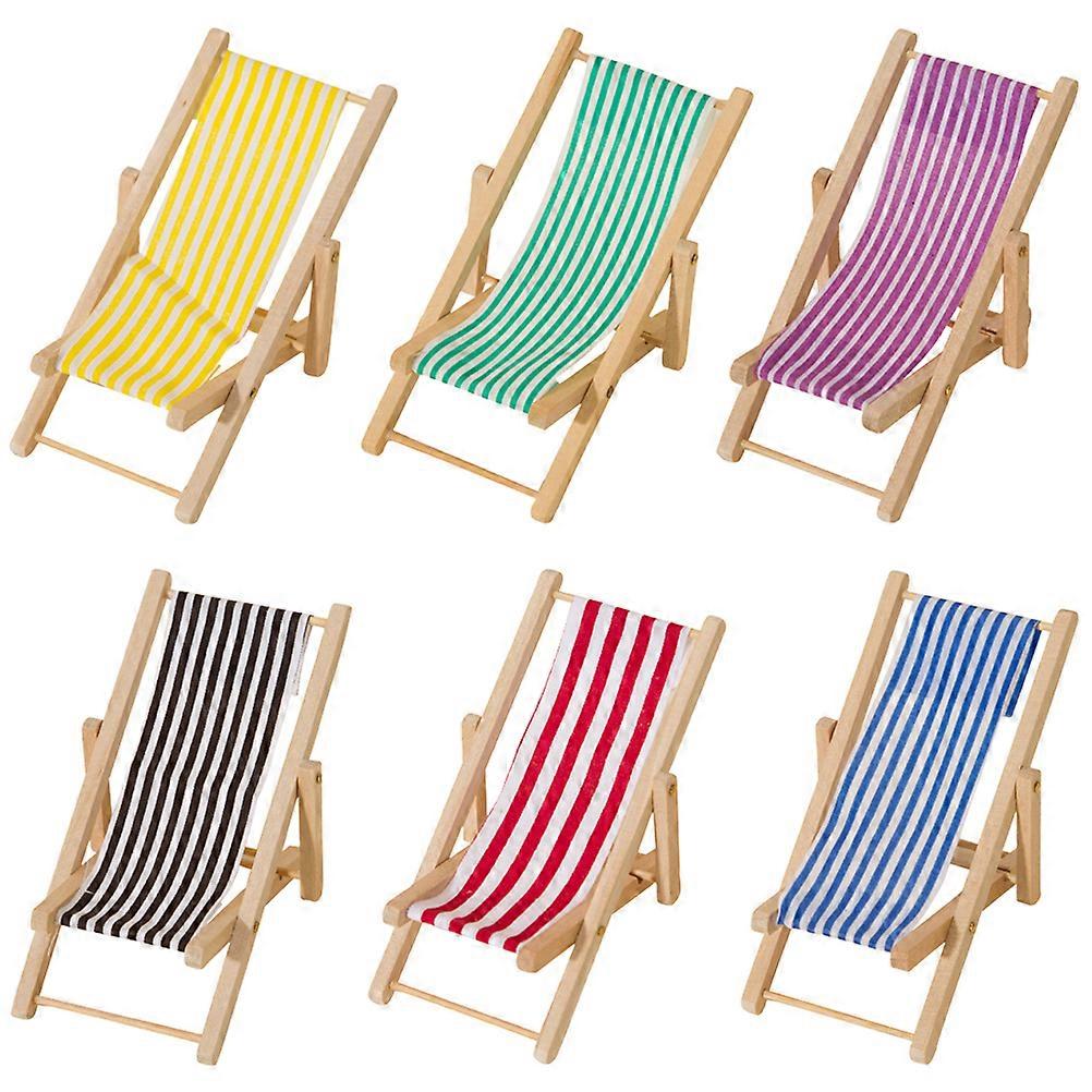 6pcs Faltbarer simulierter Strandkorb Modell Puppenhaus Miniatur Strandkorb Requisite Mikrolandschaft Layout