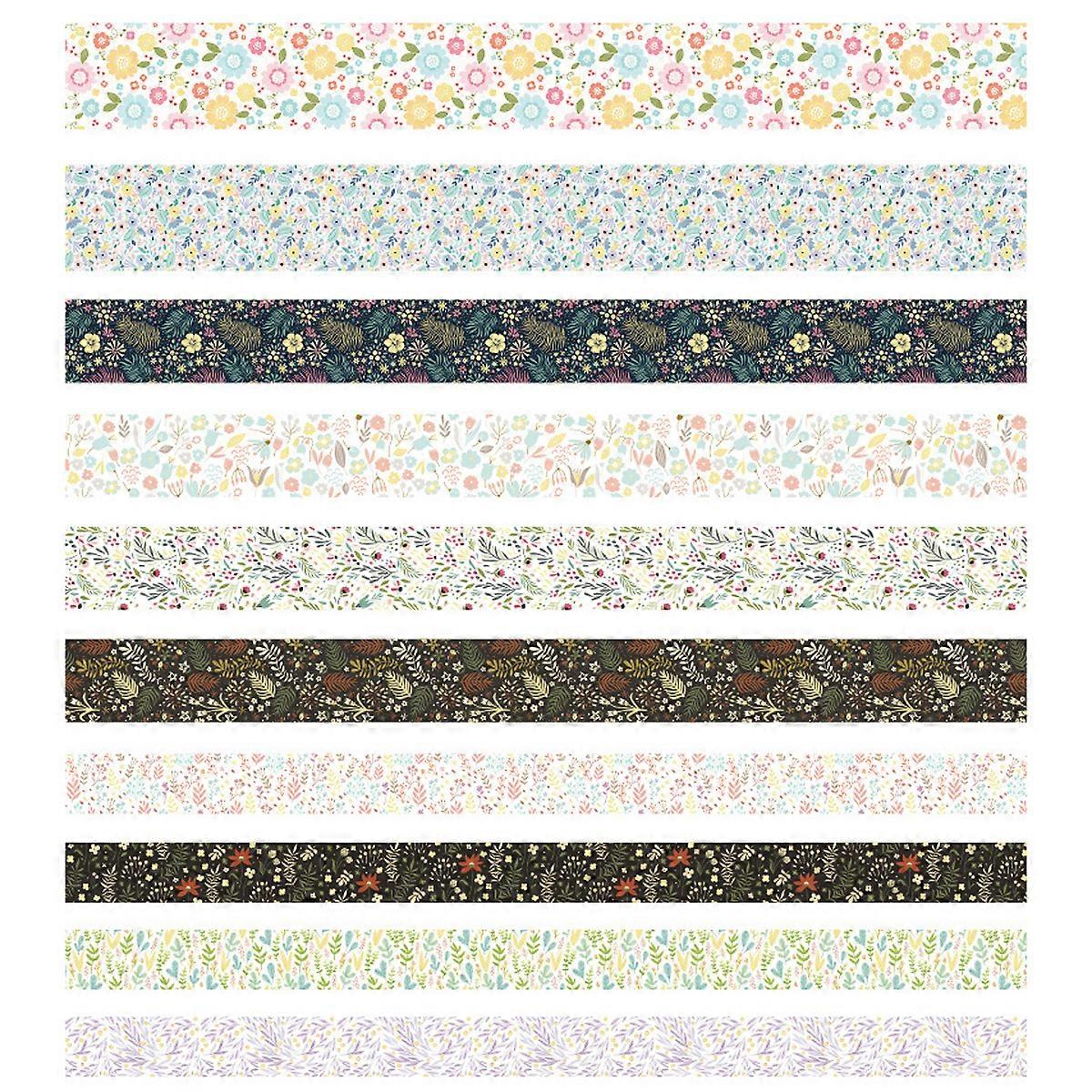 Floral Washi ταινία που 10 ρολά 15/10/20mm ευρύ λουλούδι διακοσμητικές ταινίες χαρτιού για scrapbooking, planner, DIY χειροτεχνίες, συσκευασία δώρων