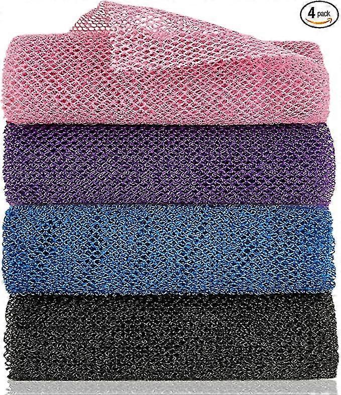 4-piece African Mesh Bath Strip Exfoliating Mesh