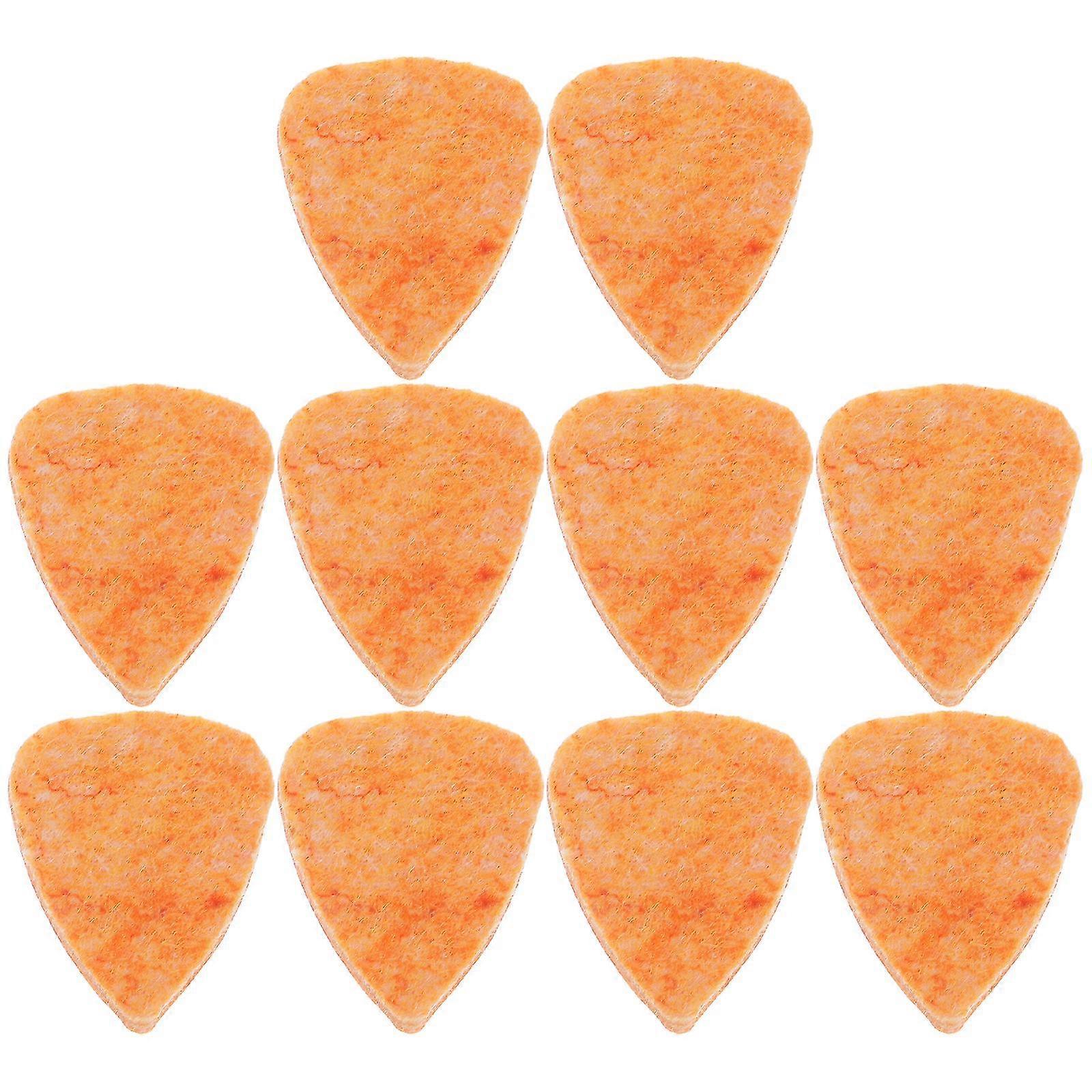 10pcs Felt Picks For Ukulele Mudder Picks Plectrums For Ukulele(orange)