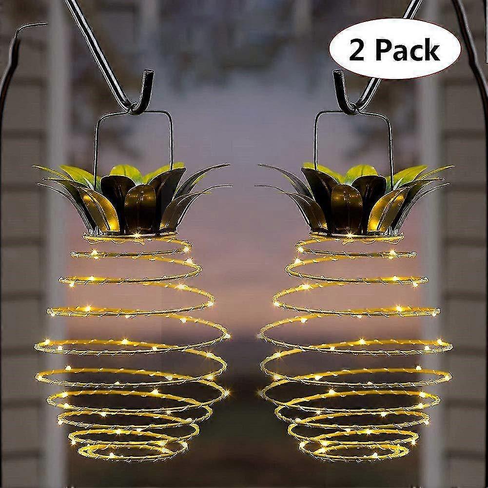2pcs Outdoor Solar Laterne Led Spiral hängende Lichter, Eisen Kunst Laterne