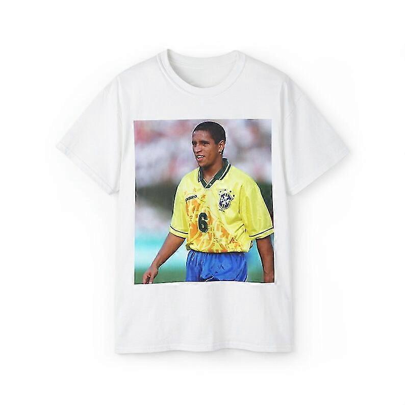 Roberto Carlos Brasile Calcio Jersey Unisex Ultra Cotone Tee Tshirt vintage ritorno al passato retrò real madrid-Mbe113 Puro cotone di alta qualità