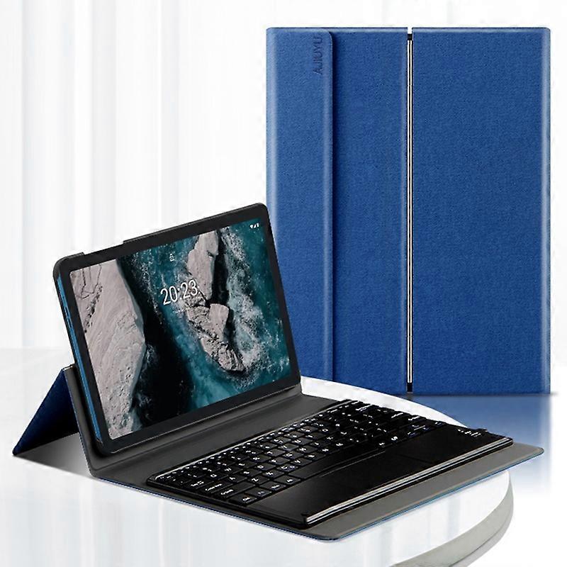 Bluetooth Wireless Keyboard + Foldable Hinge Stand Magnetic Absorption Tablet Leather Case for Nokia