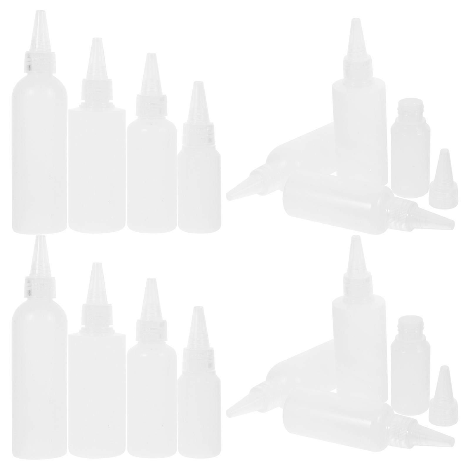 16pcs Plastic Squeeze Bottles Empty Tip Bottles Refillable Lotion Glue Liquid Bottles