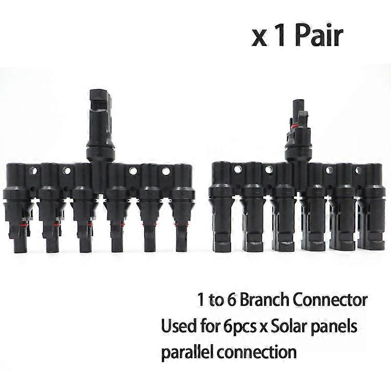 1pair x PV T Branch parallel connection 30A 1000V Electrical PV Connector Photovoltaic 2pcs solar Panel Cable Wire Connect 3T 4T