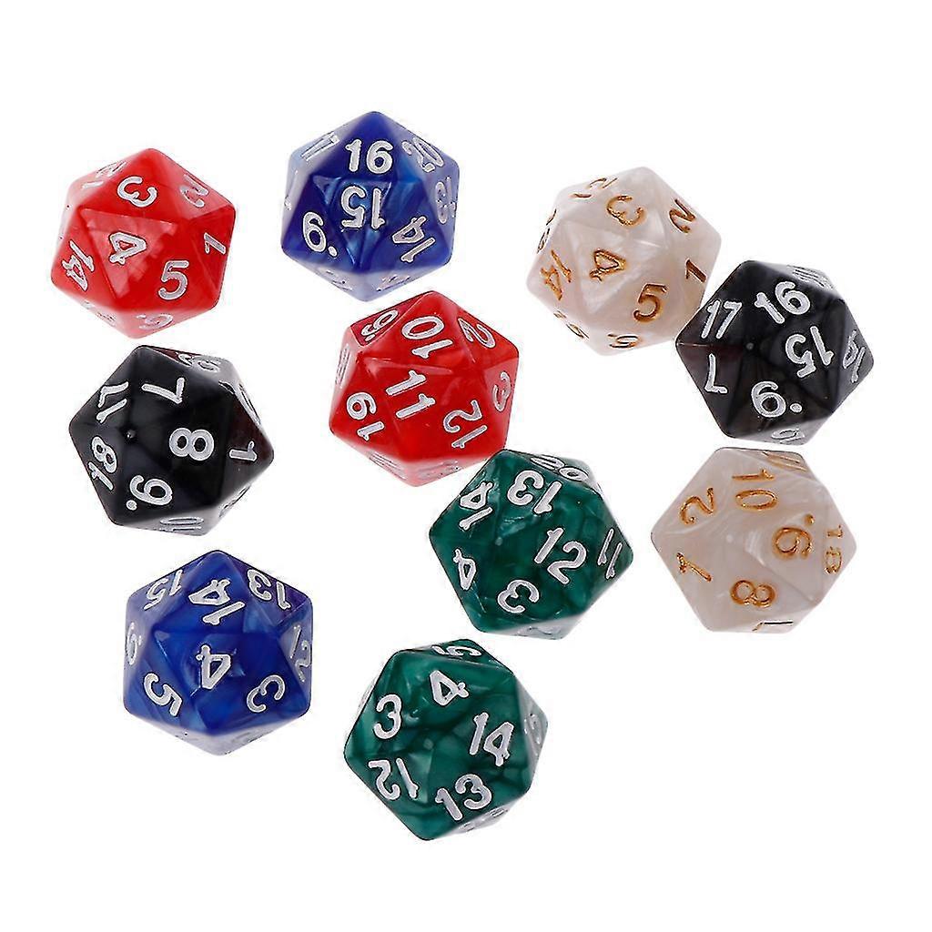 2024 10pcs/set 20 Sided Dice D20 Polyhedral Dices For Rpg Poly Desktop Table Games