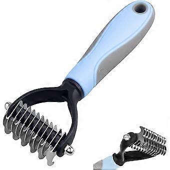 Pet Grooming Dematting Kam, dobbeltsidige tenner Blade Dog Underlag Rake Comb Pet Rake Gift