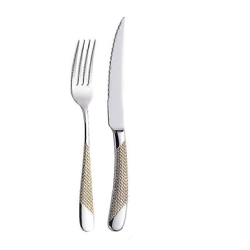 Stainless Steel Flatware Set, Mirror Polished. Goldware Set With Spoon Knife And Fork. Classic & Simple Design(1set, Gold)