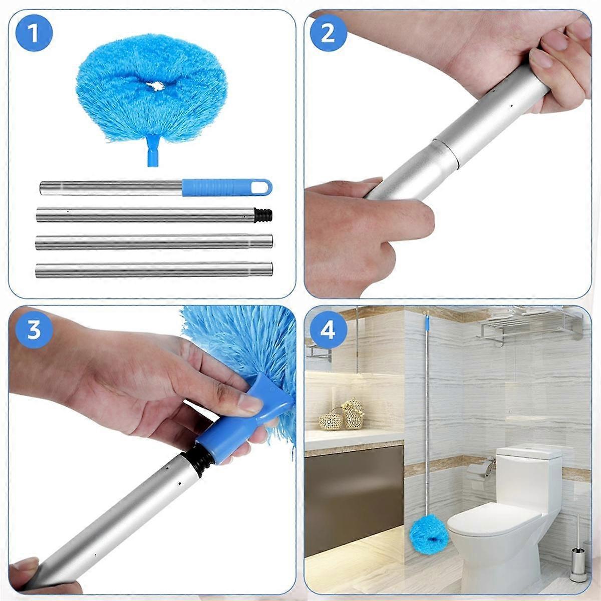 Ceiling Fan Cleaner Duster Telescopic Handle with Removable Cleaning Head Reusable Microfiber Ceili