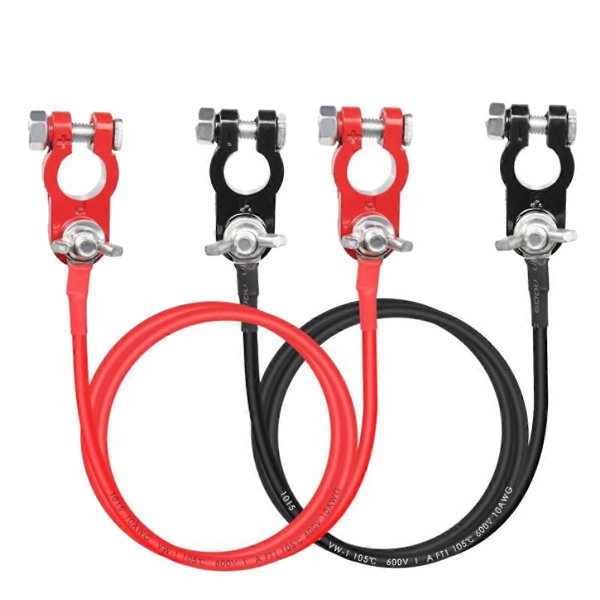 Battery Terminal Cable 10AWG Auto Battery Lead Aluminum Alloy Connector Clamp for Automotive Marine