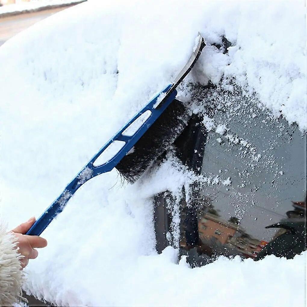 2-in-1 Car Ice Scraper ABS Vehicle Snow Removal Brush 43cm Long Handle Winter Car Window Snow Cleaner Scraping Tool