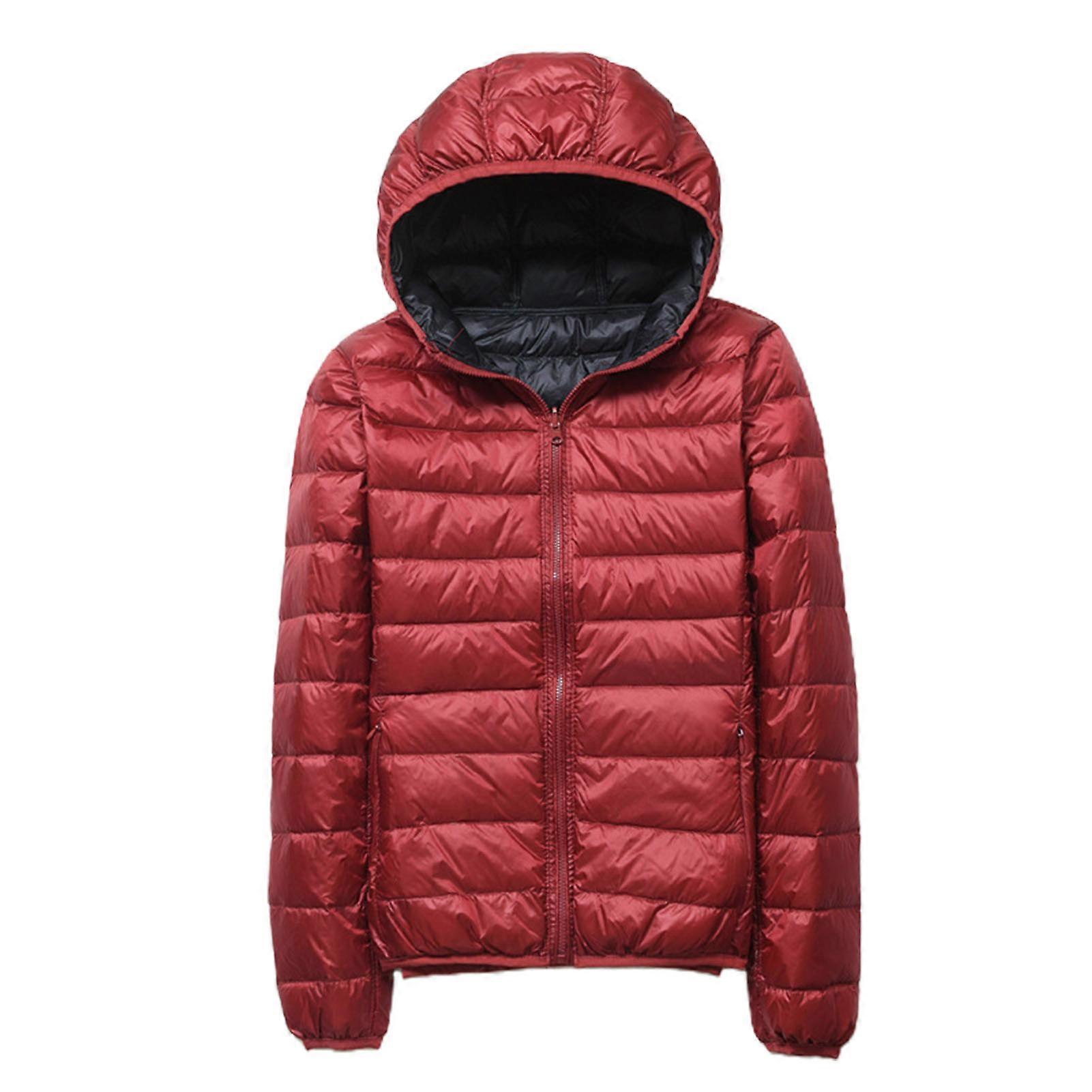 Women's Down Jacket Thin Short Double-Sided White Duck Down Large Size Jackets