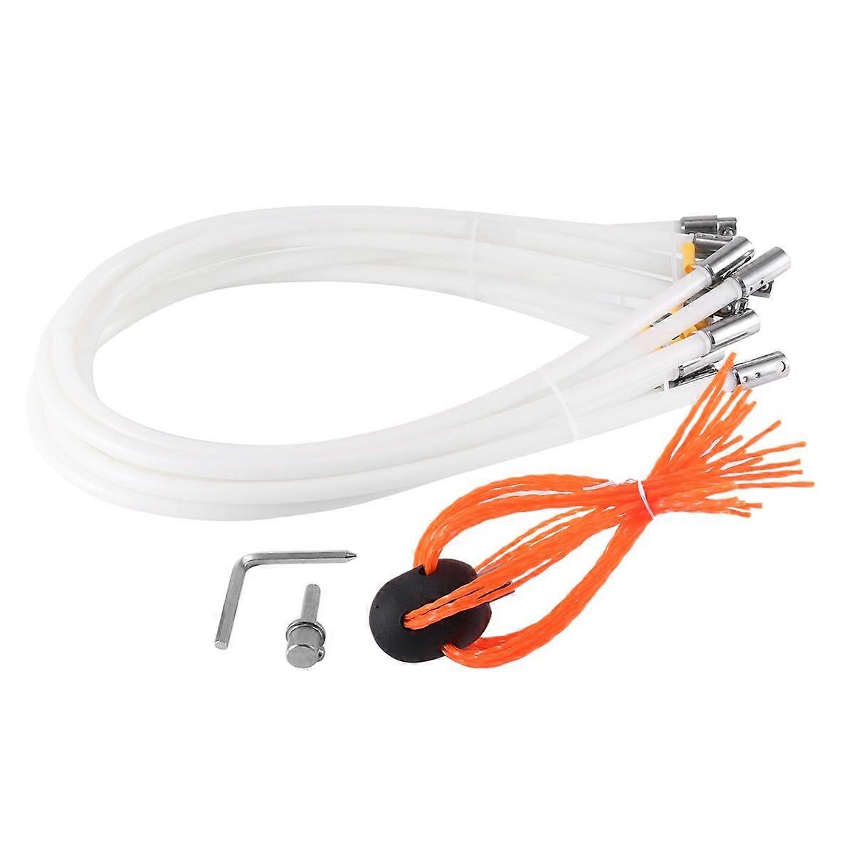 Chimney Sweep Cleaning Brush Tool Kit and 8 Flexible Rods Snap Locking 45 Degree Angle By Drill for Fireplace Flue Home