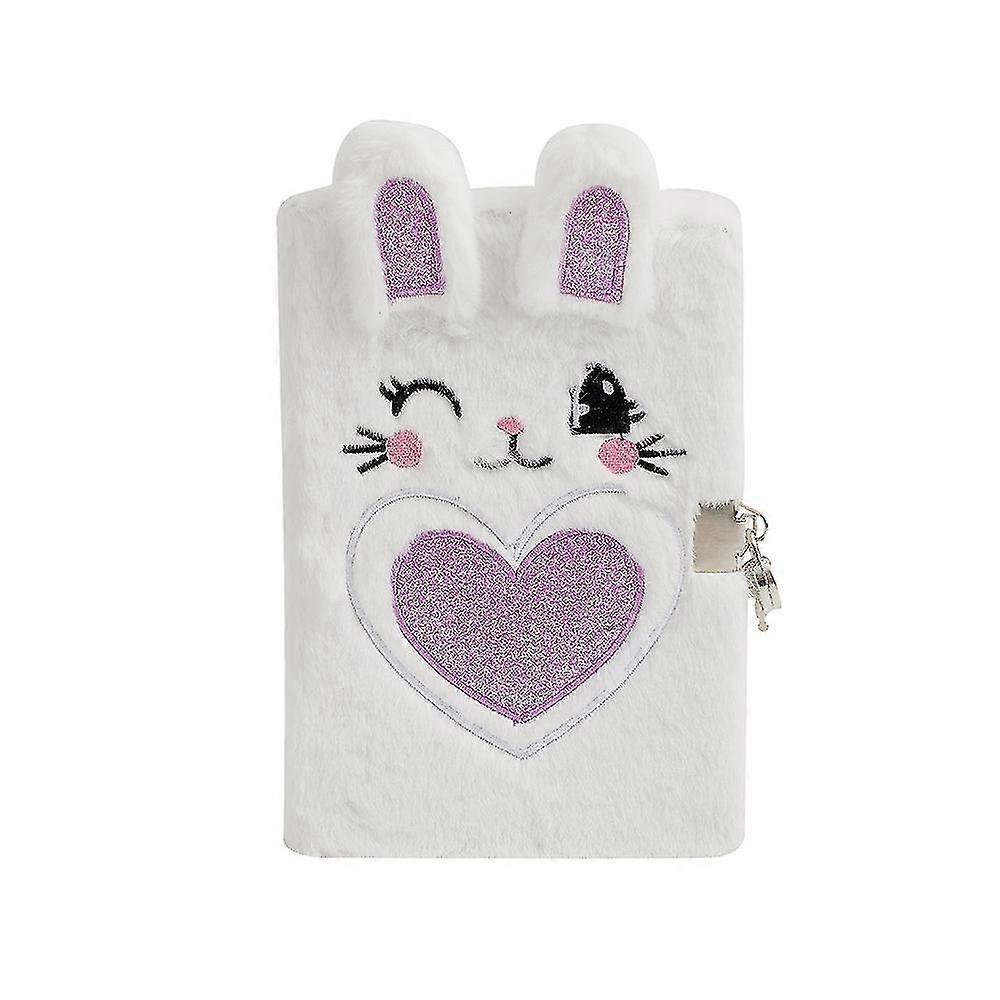 Plush Cover Notebook Fluffy Notebook Plush Diary with Lock Portable Fluffy Notebook