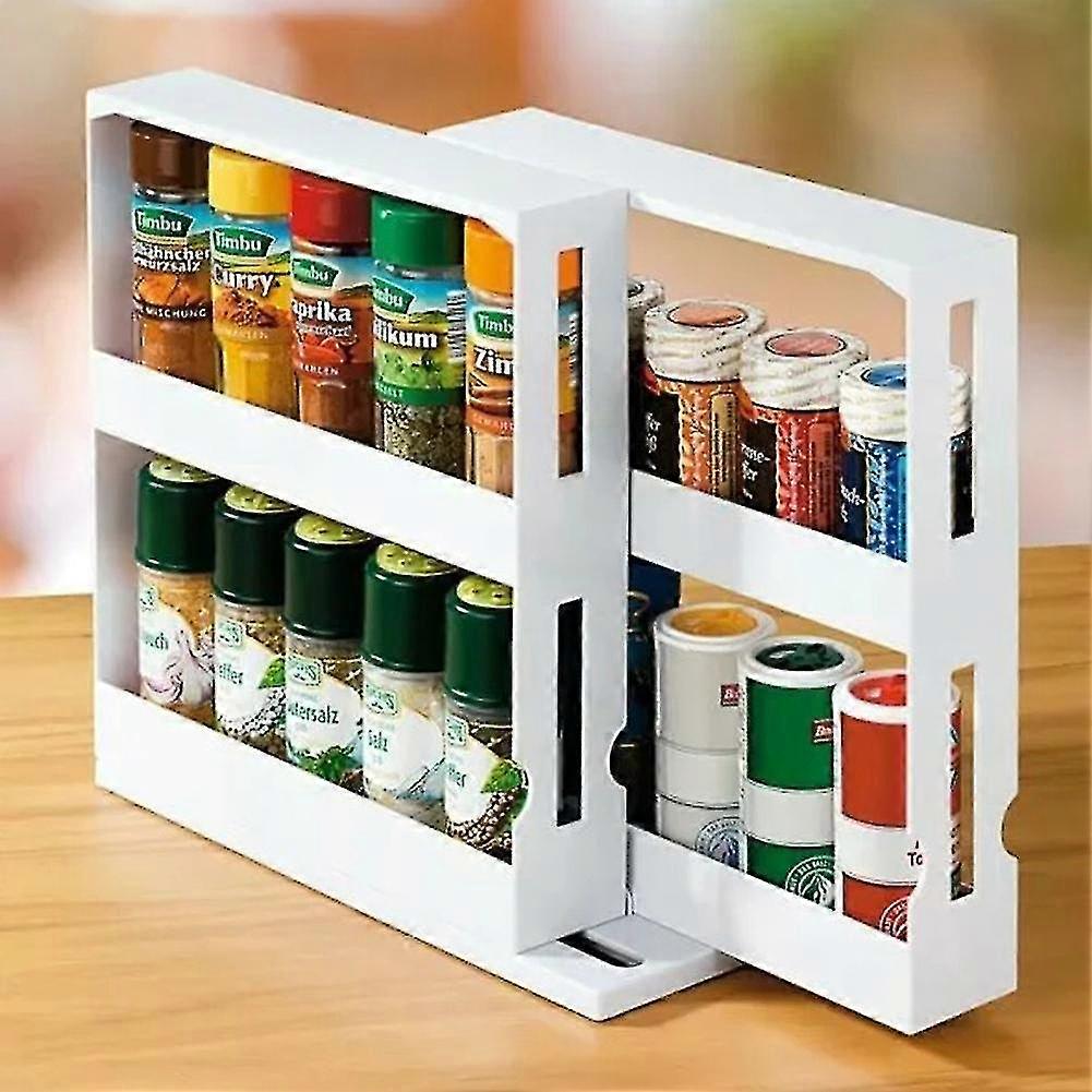 2 Tier Rotating Spice Pull-out Storage Rack