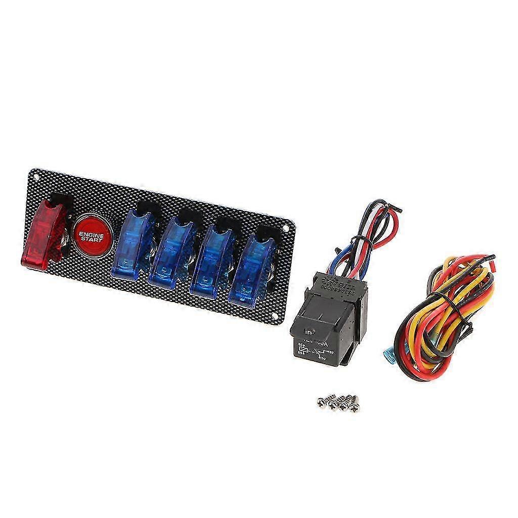6 In1 Racing Car 12v Ignition Switch Engine Start Push Button Toggle