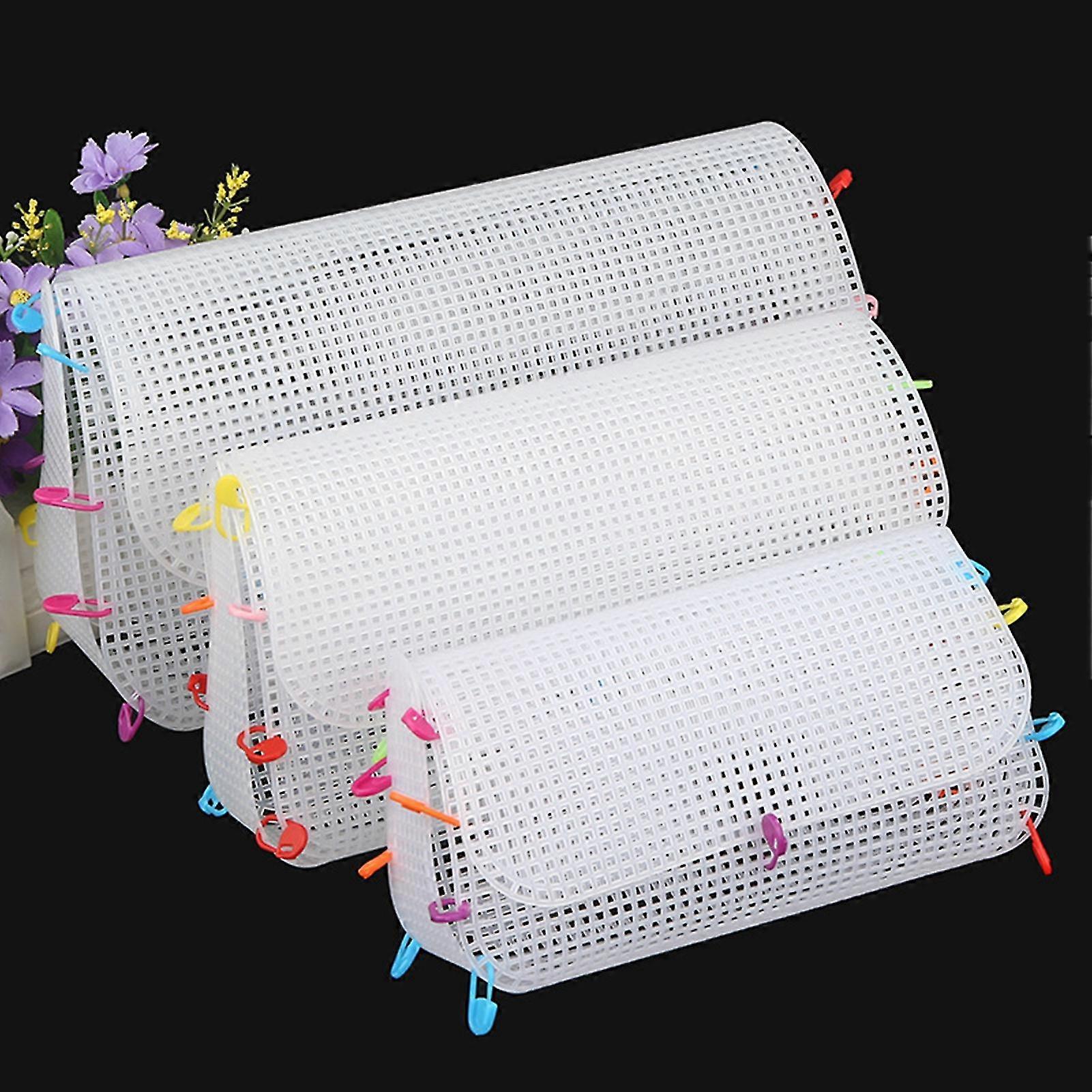 3pcs/set Embroidery Mesh Sheet Diy Convenient Plastic Crafting Purse Mesh Knitting Sheet For Home Mengxi