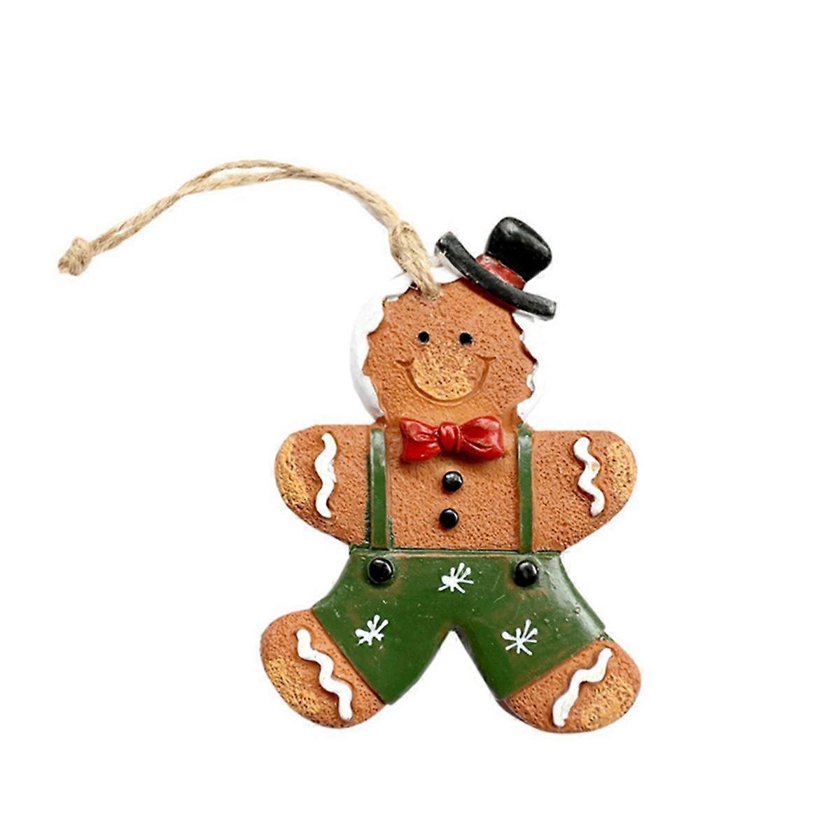 Christmas Tree-Hanging Ornaments Gingerbread Man Pendant Christmas -Resin Decorative Small Ornament