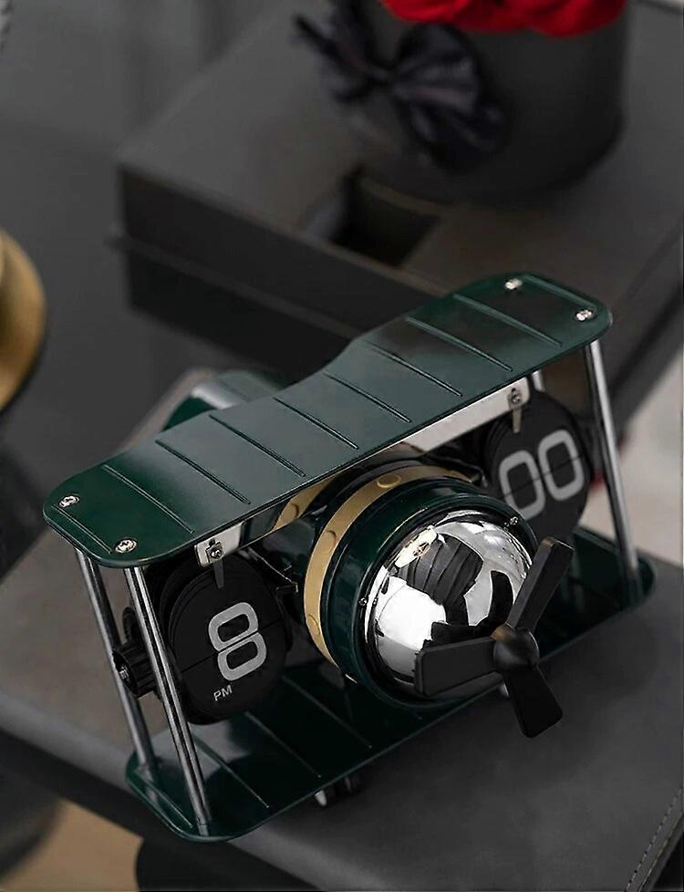 Creative Mechanical Old-fashioned Aircraft Automatic Flipping Clock Desktop Retro Decorations Essential for Home Use